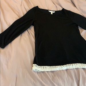 Black lace rimmed shirt